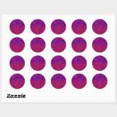 Mode Moderne roze Paarse glitter Leopard Ronde Sticker (Vel)