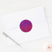 Mode Moderne roze Paarse glitter Leopard Ronde Sticker (Envelop)