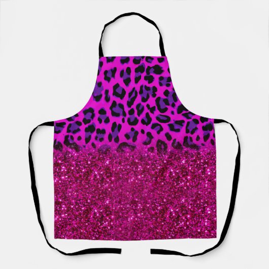 Mode Moderne roze Paarse glitter Leopard Schort (Voorkant)