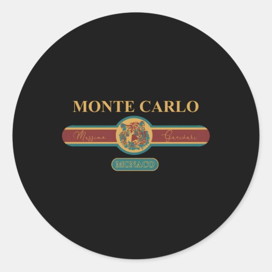 Mode Monte Carlo Monaco Vakantie Ronde Sticker (Voorkant)