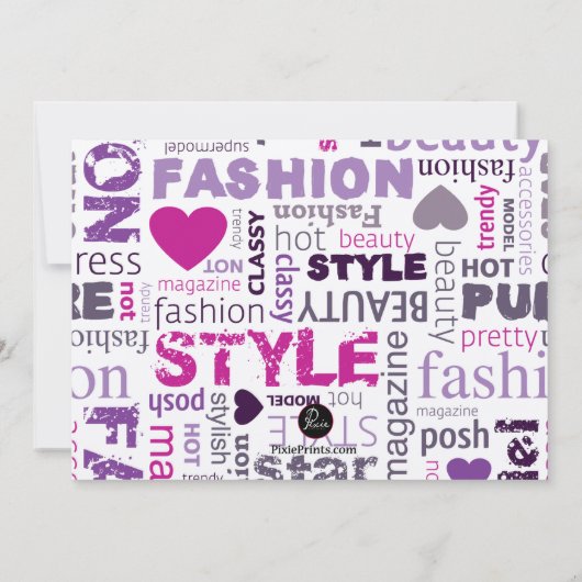 Mode 'n Stijlfotouitnodiging Kaart (Achterkant)