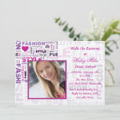 Mode 'n Stijlfotouitnodiging Kaart (Staand voorkant)