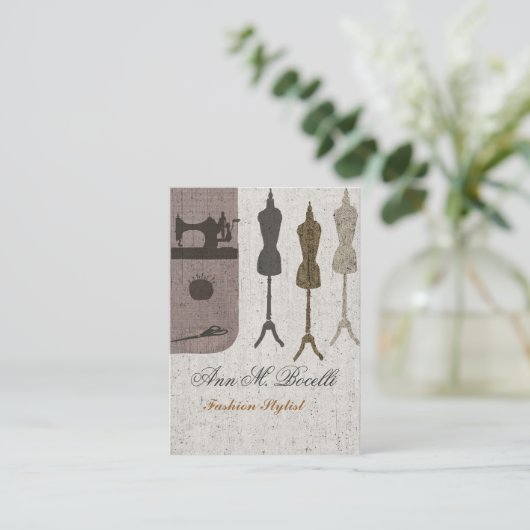 Mode naaigarachine visitekaartje (Staand voorkant)