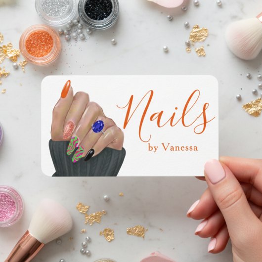 Mode nagelkunstenaar manicure branding visitekaartje