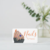 Mode nagelkunstenaar manicure branding visitekaartje (Staand voorkant)