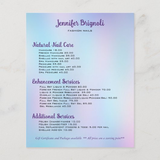 Mode Nails Makeup artistieke ontwerpbrochure Flyer (Achterkant)