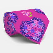 Mode Necktie, magenta Hearts en Flowers Stropdas (Opgerold)