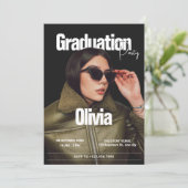 Mode omslag magazine foto afstudeerfeest kaart (Staand voorkant)