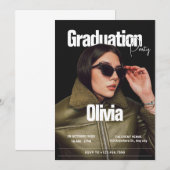 Mode omslag magazine foto afstudeerfeest kaart (Voorkant / Achterkant)