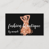 Mode Online Winkelen Logo Koper Roos Dress QRCode Visitekaartje (Voorkant)