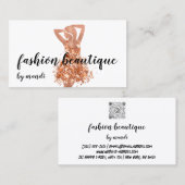 Mode Online winkelen Logo Koperen Roos Dress QR Visitekaartje (Voorkant / Achterkant)