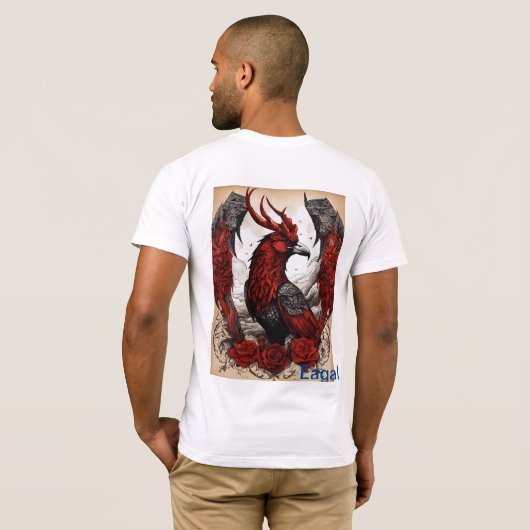 mode ontwerp Eagal print T Shurt Human T-Short T-shirt (Achterkant volledig)