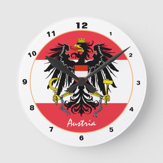 Mode/ontwerp Oostenrijkse vlag, Eagle en Oostenrij Ronde Klok (Voorkant)