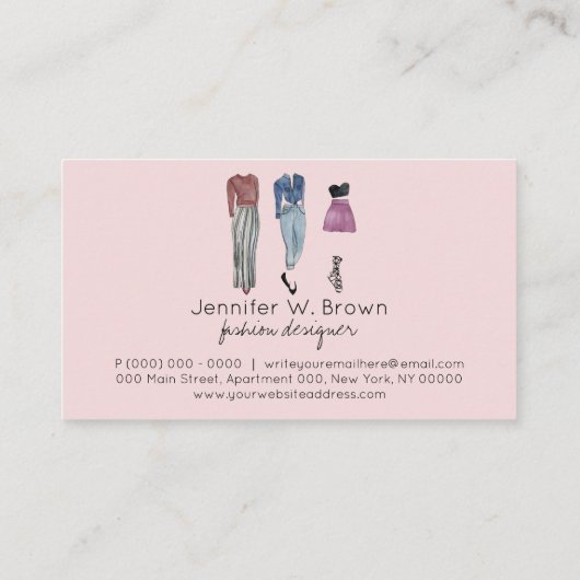 Mode ontwerp Stijllijst naaiwerk Visitekaartje (Achterkant)