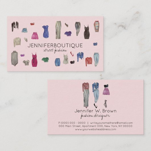 Mode ontwerp Stijllijst naaiwerk Visitekaartje (Voorkant / Achterkant)