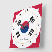 Mode/ontwerp van de vlag van Zuid-Korea en Korea Vierkante Klok (Hoek)