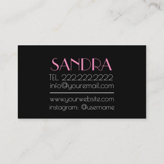 Mode ontwerp visitekaartje (Achterkant)