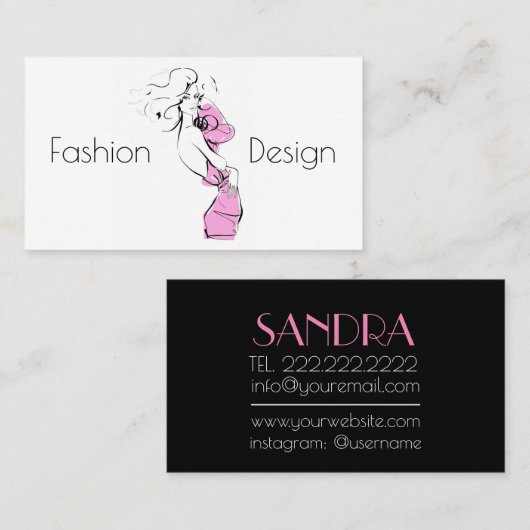 Mode ontwerp visitekaartje (Voorkant / Achterkant)