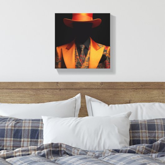 Mode ontwerpen met Sinaasappel Canvas Afdruk (Insitu (Slaapkamer))