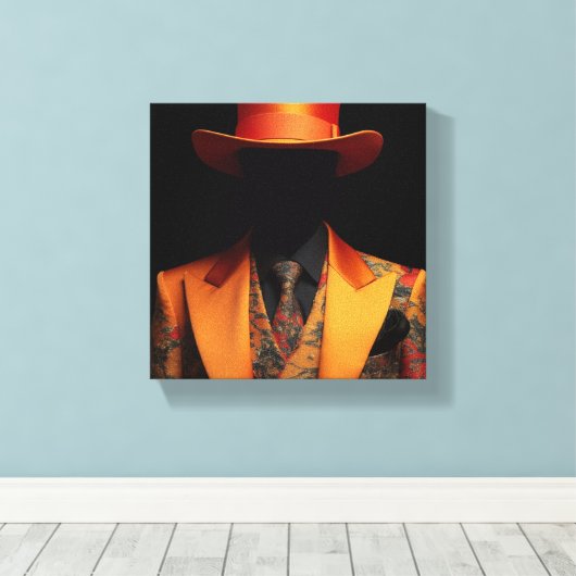 Mode ontwerpen met Sinaasappel Canvas Afdruk (Insitu (Houten vloer))