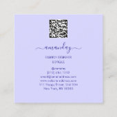 Mode Ontwerper Roos Blauw Dress QR Logo Vierkante Visitekaartje (Achterkant)