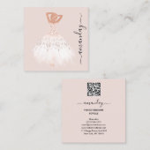 Mode Ontwerper Roos drukker Logo QR-code Vierkante Visitekaartje (Voorkant / Achterkant)