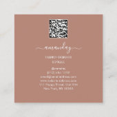 Mode Ontwerper Roos Grijze Dress QR-code Vierkante Visitekaartje (Achterkant)