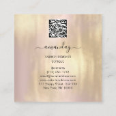 Mode Ontwerper Roos Zwarte Dress QR-code Vierkante Visitekaartje (Achterkant)