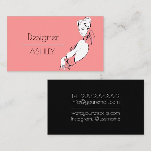 Mode ontwerper visitekaartje (Voorkant / Achterkant)