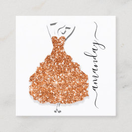 Mode Ontwerper Winkelen Glitter Dress QR Code Wit Vierkante Visitekaartje