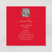 Mode Ontwerper Winkelwinkel QR Code Logo Gold Red Vierkante Visitekaartje (Achterkant)