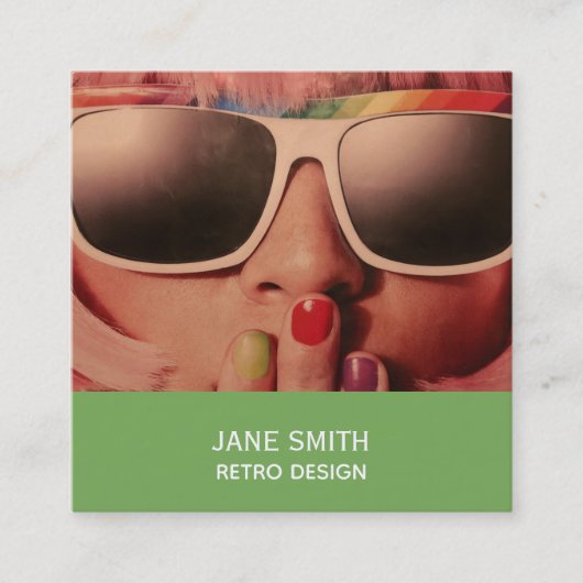 Mode Ontwerpretro professionele moderne Vierkante Visitekaartje (Voorkant)