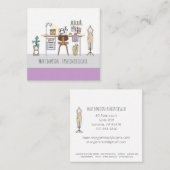 Mode ontwerpstudio en tools vierkante visitekaartje (Voorkant / Achterkant)