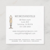 Mode ontwerpstudio en tools vierkante visitekaartje (Achterkant)