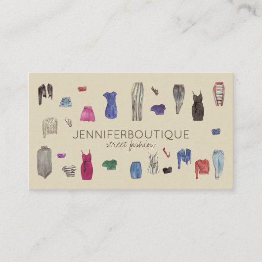 Mode Ontwerpwaslijst naaikleding Visitekaartje (Voorkant)