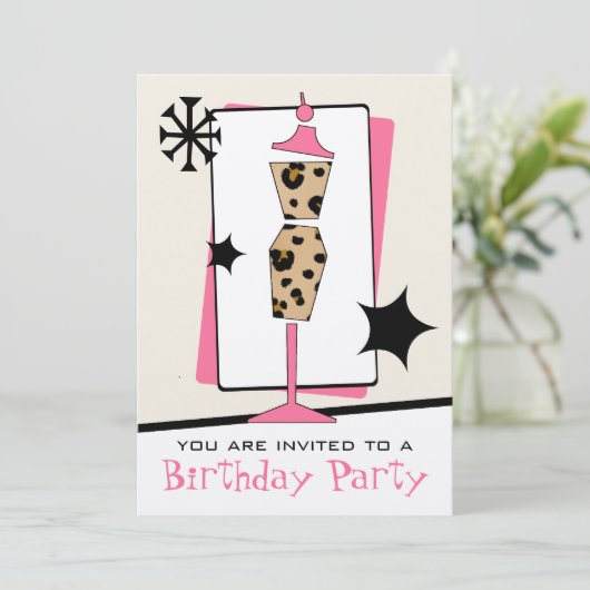 Mode op dag van geboorte van leopard-drukblad kaart (Staand voorkant)
