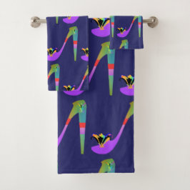 Mode op hoge hoogte 3-punts poly katoenhanddoek bad handdoek