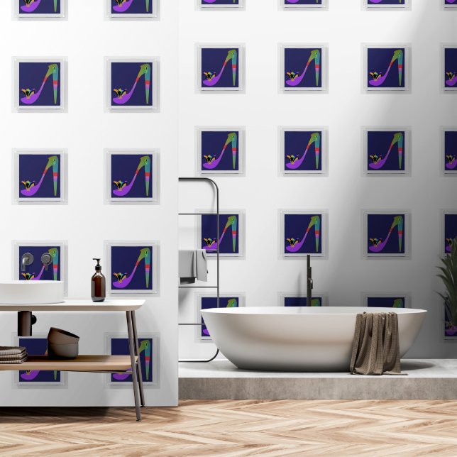 Mode op hoge hoogte behang (Badkamer)