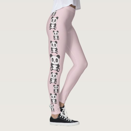 Mode Originele Cartoon Funny Cross Stitch panda Leggings (Rechts)