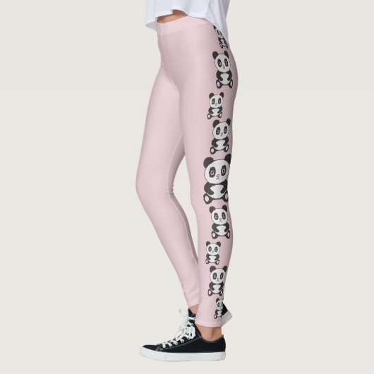 Mode Originele Cartoon Funny Cross Stitch panda Leggings (Links)