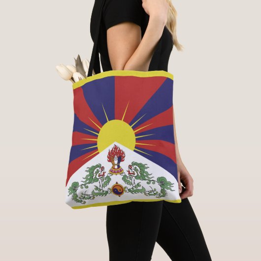 Mode over Tibetaanse vlag en Tibetaanse vlag Tote Bag (Dichtbij)