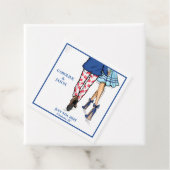 Mode paar rode kreeft Douche bruiloft Bedankjes Labels (In situ)