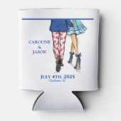 Mode paar rode kreeft Douche bruiloft gunsten Blikjeskoeler (Voorkant)