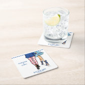 Mode paar rode kreeft Douche bruiloft Kartonnen Onderzetters (Insitu)