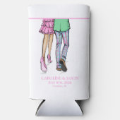 Mode paar rode kreeft Douche bruiloft Seltzer Blikjeskoeler (Voorkant)