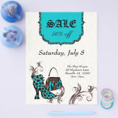 Mode Paars Boot Zebra Leopard Sale Flyer (Enkel)