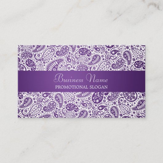 Mode Paisley Paars Professional Visitekaartje (Voorkant)