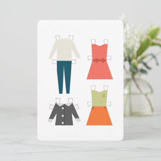 Mode papierdollar kaart (Staand voorkant)