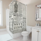 mode Parijs 1919: Antiek krantenpagina Douchegordijn (In situ)