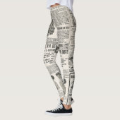mode Parijs 1919: Antiek krantenpagina Leggings (Links)
